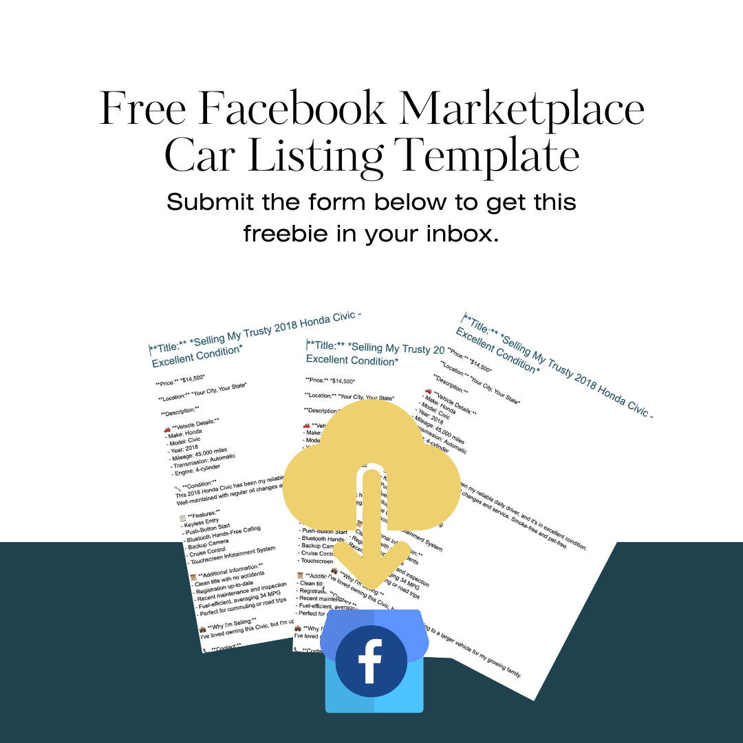 facebook marketplace template car listing